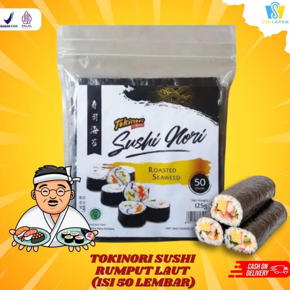 

KODE Z99F 5 Lembar Tokinori Sushi Nori HALAL Rumput Laut Sushi SushiOnigiriKimbab Rumput Laut Panggang Seaweed