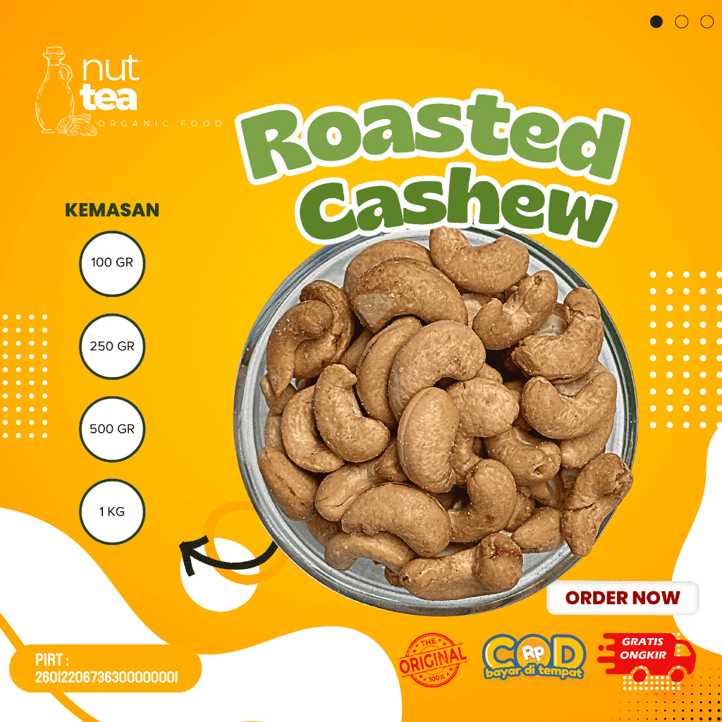 

Roasted Cashew (Plain) 100gr - Kacang Mete / Mente / Mede Panggang (Tawar)