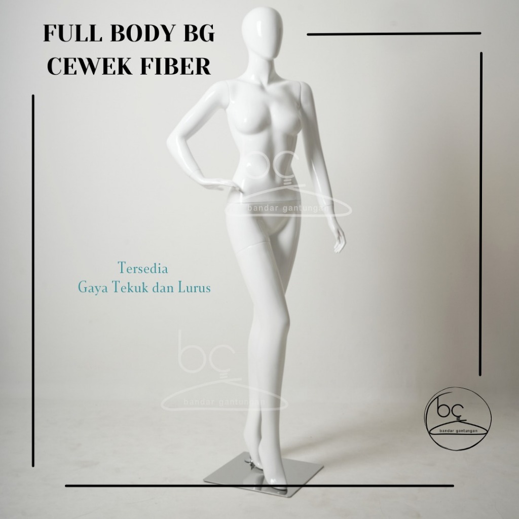 Manekin Full Body Cewek Patung Manekin Alien Cewek Bahan Fiber Warna Putih Display Pakaian-SET F