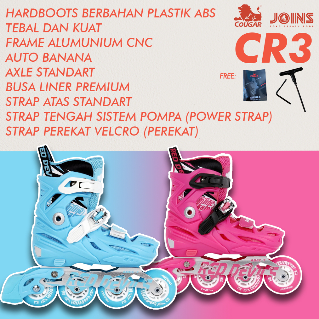Sepatu Roda Inlne Skate Anak Cougar CR3 | PINK