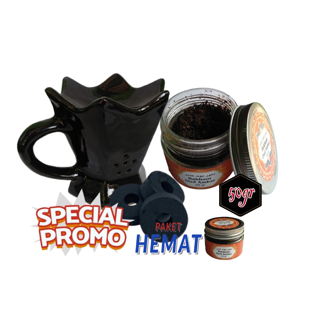 Paket Bukhur oud ambar 50gr prapen kamboja kecil plus arang buhur