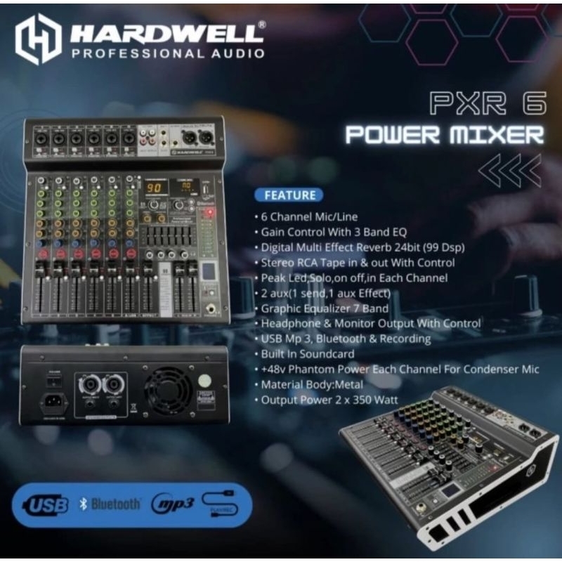 Audio Power Mixer Hardwell PXR 6 Original 6 Channel