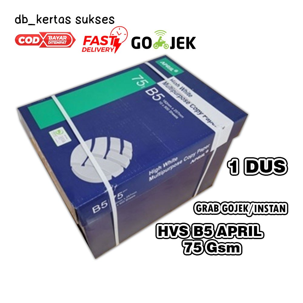 

Kertas HVS Ukuran B5 1 Box, Kertas Putih Merk April