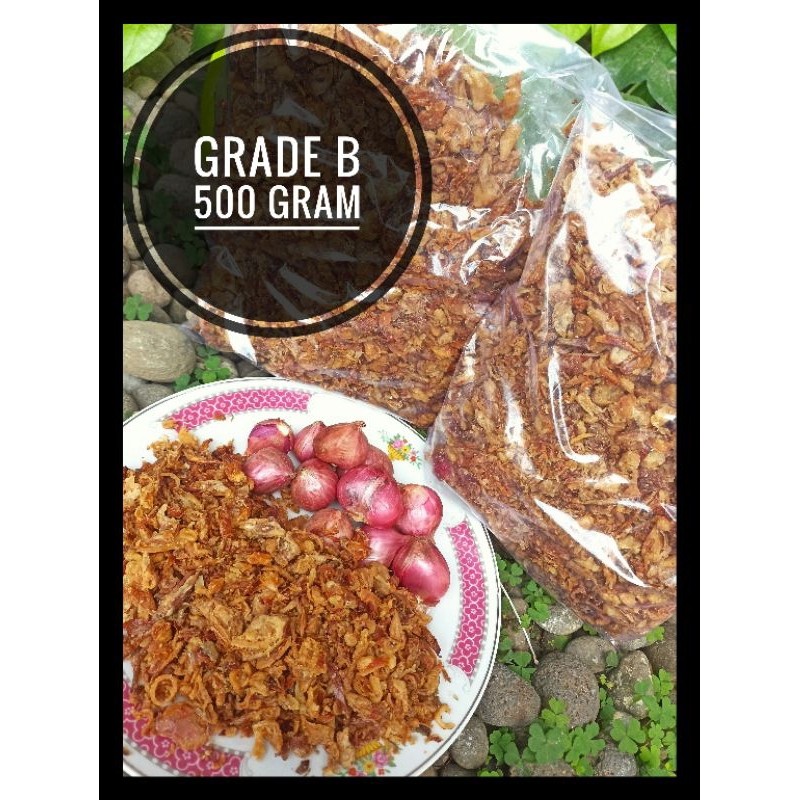 

Bawang Goreng brambang goreng renyah kriuk tepung tipis grade B 500gram