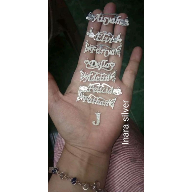 kalung nama perak anak dan dewasa
