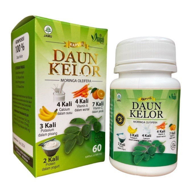Kapsul Daun Kelor 100% Daun Kelor 60 kapsul