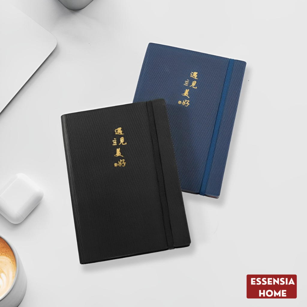 

ESSENSIA Buku Notebook Notepad Agenda Agenda Catatan Kerja Meeting Planner NoteBook Notepad Diary Binder Cover Kulit A5 Notebook A5 Buku Catatan Kerja Notebooks Cover Kulit Jurnal Tebal - Blue