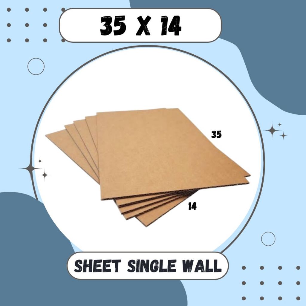 

Sheet 35x14 Lembaran Bahan Polos Single Wall Kardus Coklat Karton Packing