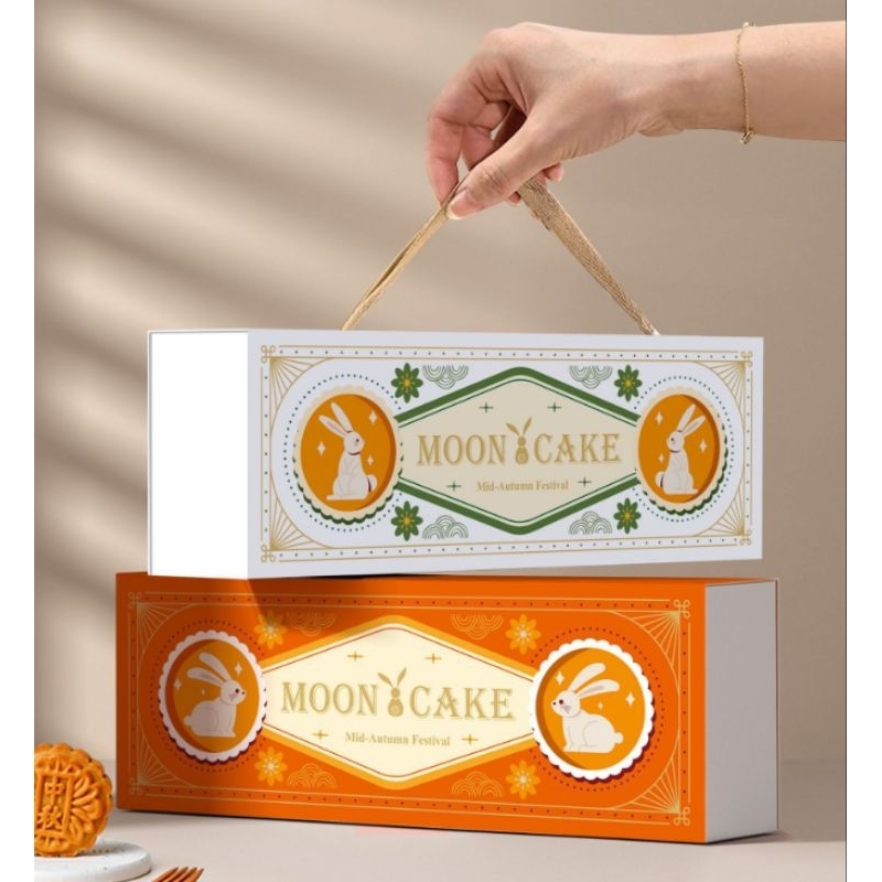 

(KK84)Kotak Kue Mooncake Slop Panjang Isi 4