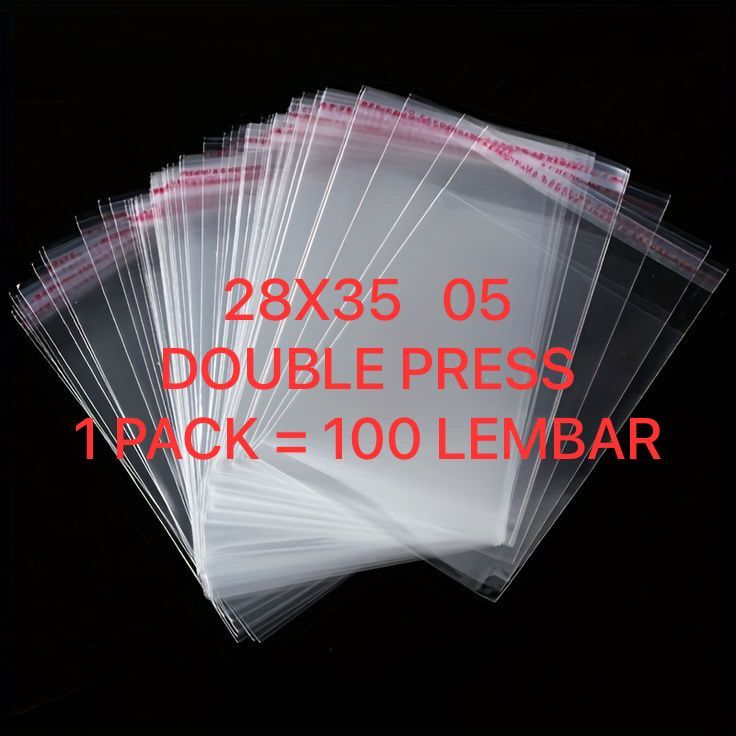 

28X35 05 23 MICRON 100 PCS | PLASTIK OPP SEAL PACKING BAJU GARMEN