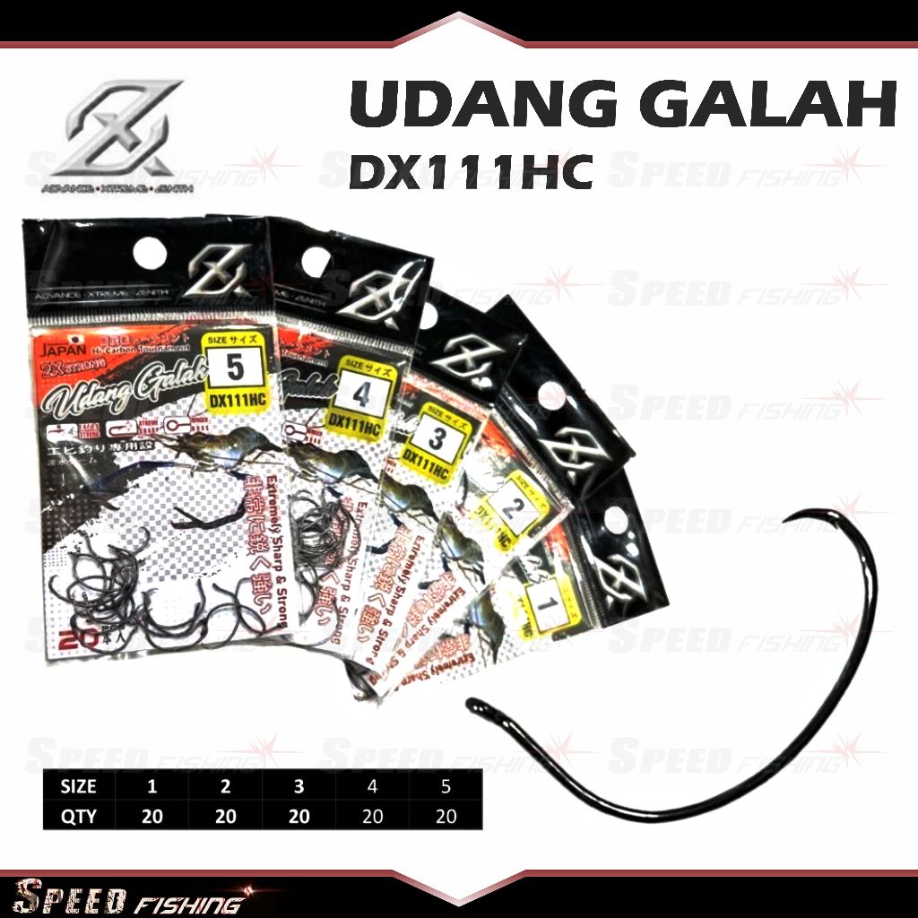 Kail Pancing AXZ Udang Galah DX111HC Hook Mata Kail Pancing Udang