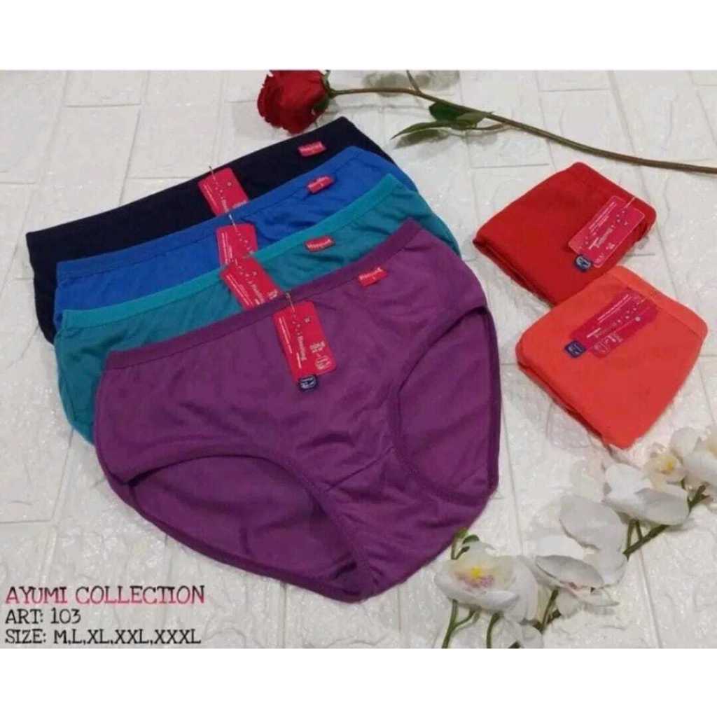 Celana Dalam Wanita Dewasa motif Polos | isi 3 PCS | Size M-L-XL-XXL-3XL(XXXL ) Honiting