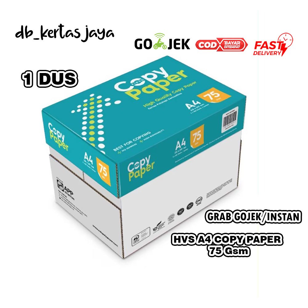 

Copy Paper Kertas HVS A4 75 gram 1 Dus