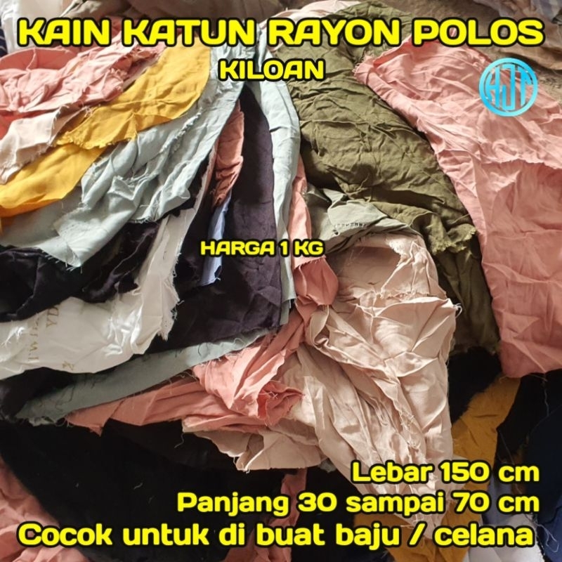 KAIN KILOAN | KATUN RAYON POLOS  | RAYON TWILL || 1 KILO