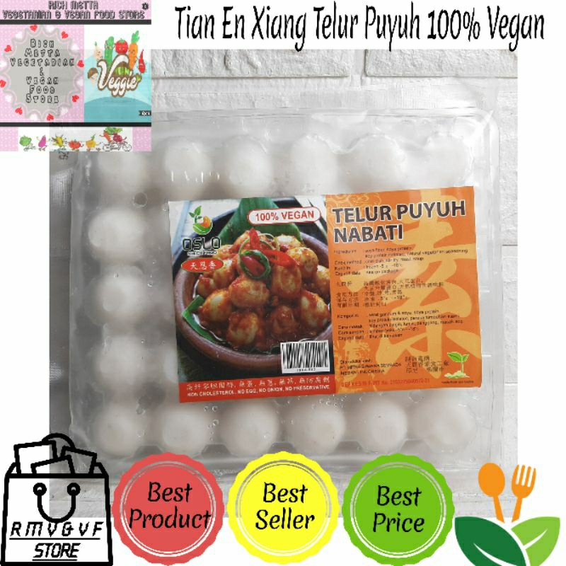 

Tian En Xiang Telur Puyuh Nabati 300gr / 30pcs Vegan Vegetarian Frozen Food