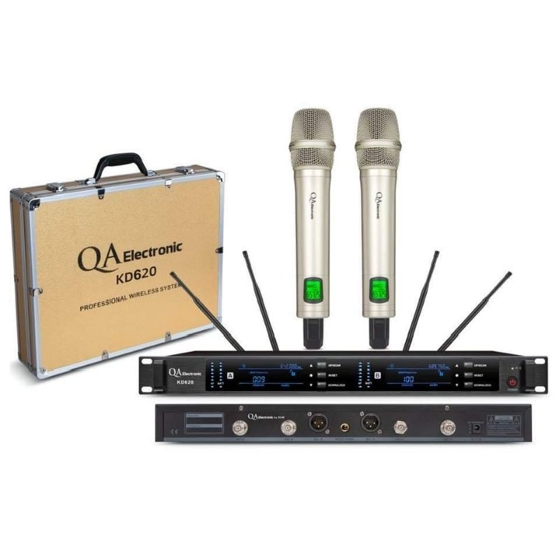 MICROPHONE WIRELESS QA ELECTRONIC ORIGINAL KD620 RDW PROFESIONAL TERSEDIA WARNA, HITAM MERAH