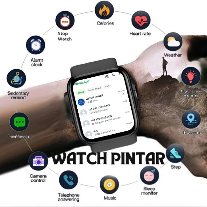 SMARTWATCH JAM HP ANDROID 4G BISA WHATSAPP TLFN SMS NO SIMCARD MEMORY