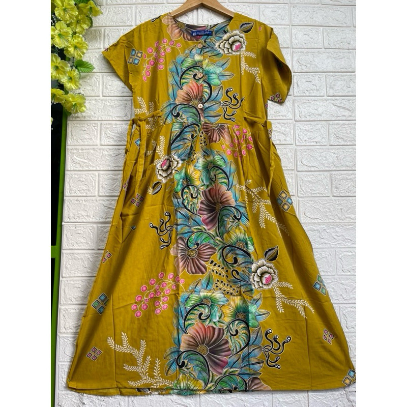 UIY Daster Batik Kencana Ungu Orinal Label Biru Kode DS 47 KUB Motif Bunga Terbaru Model 4Tali