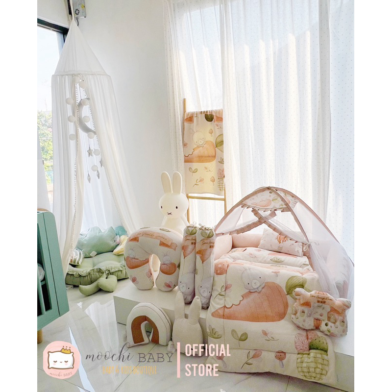 moochi baby kasur Kotak set kelambu tempat tidur Bayi newborn selimut bedcover girl perempuan