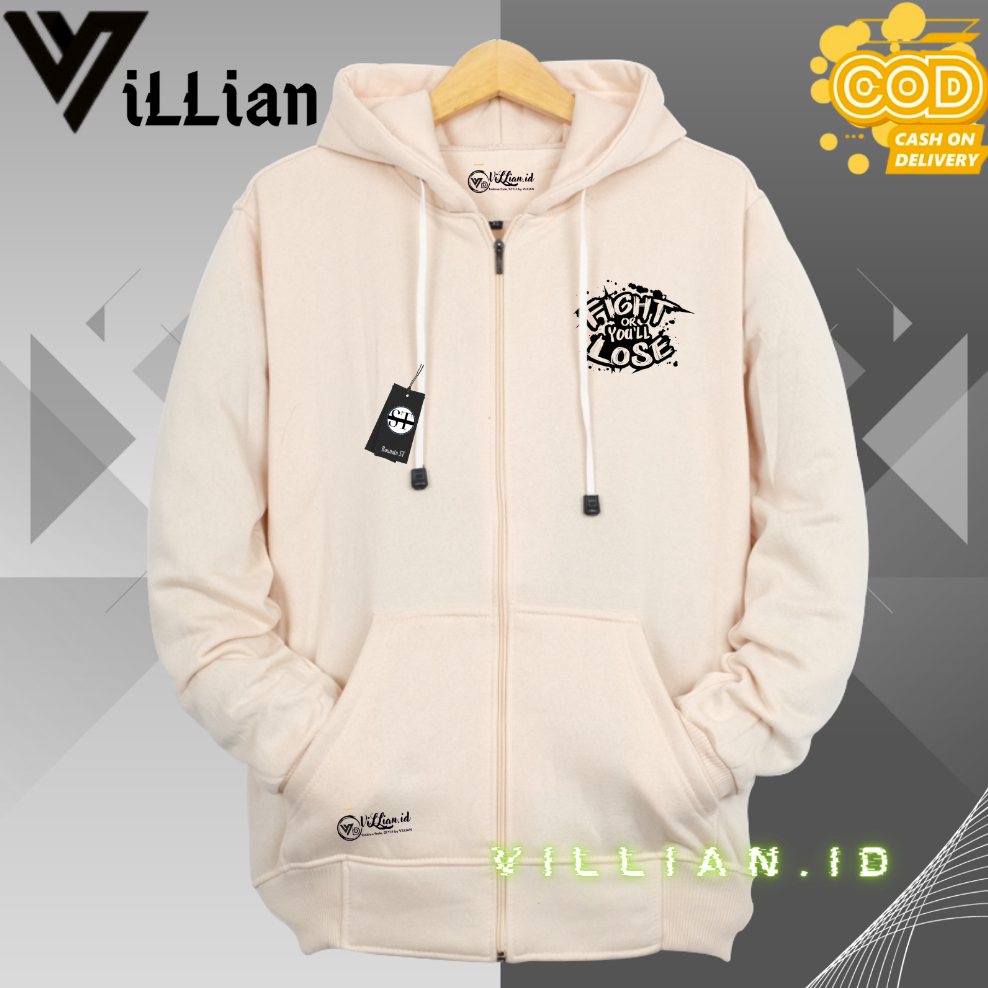 Hoodie Cowok Distro Oversize Warna Cream List BulletProof Sweater Hodie Pria Terbaru 2024 Brand Loka