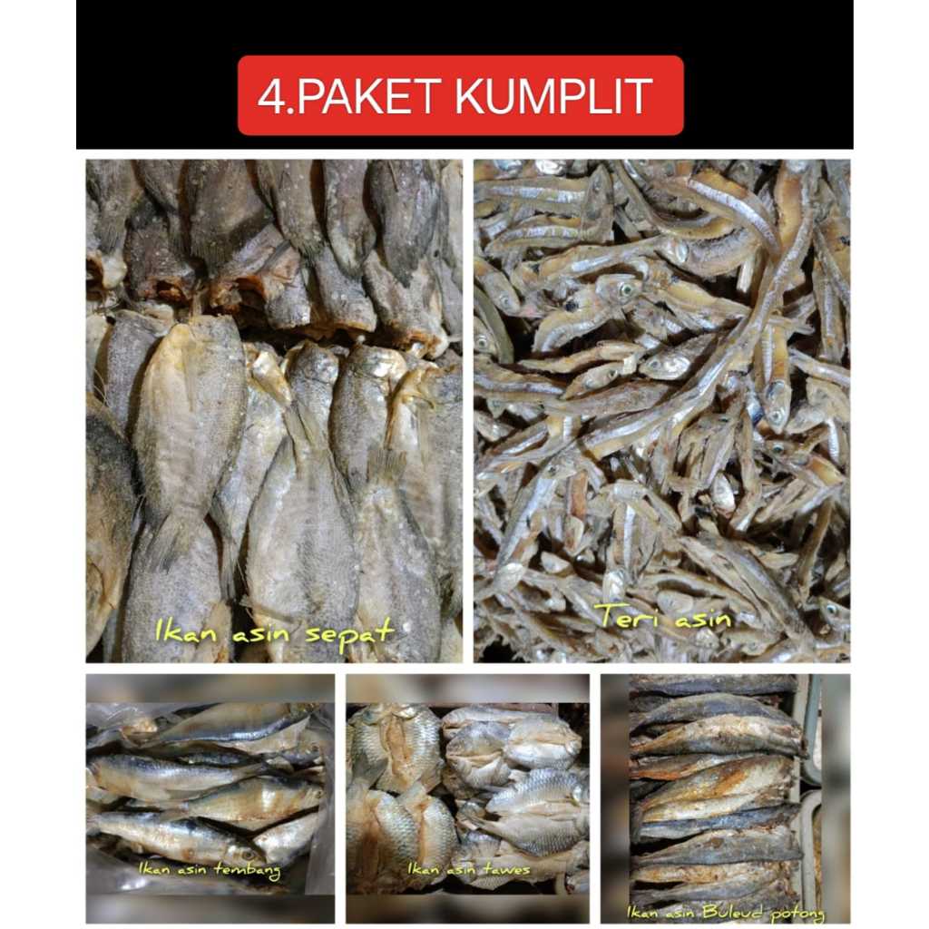 

Murah Meriah Paket Ikan Asin Asli dan Segar Isi 5 Jenis 40RB