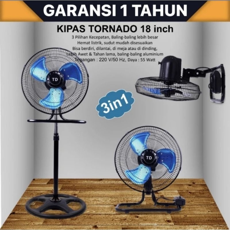 Kipas tornado 3 in1 kipas angin besi kipas berdiri kipas 18 inc