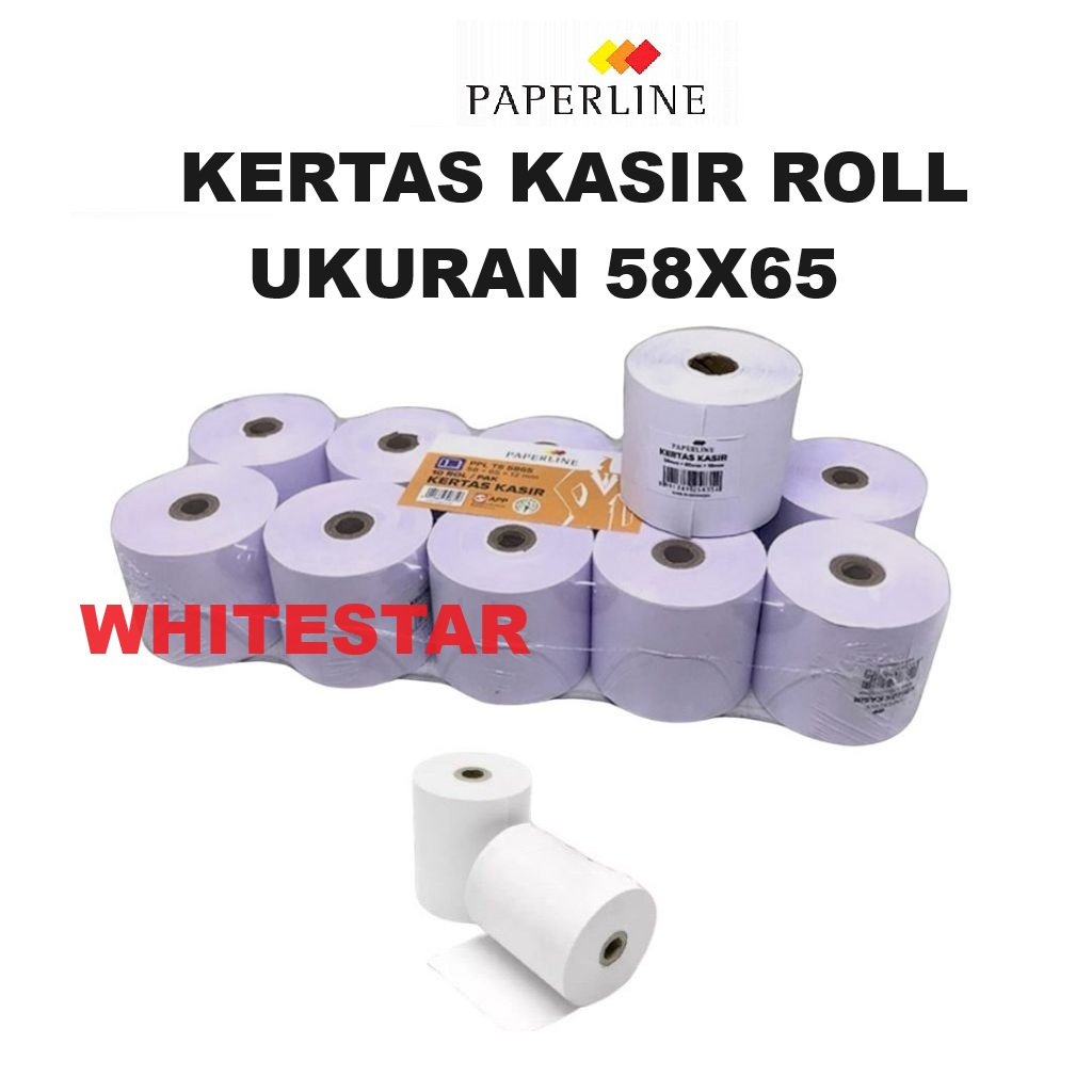 

kertas struk kasir paperline 58 x 65 mm - hvs roll rol telstruk