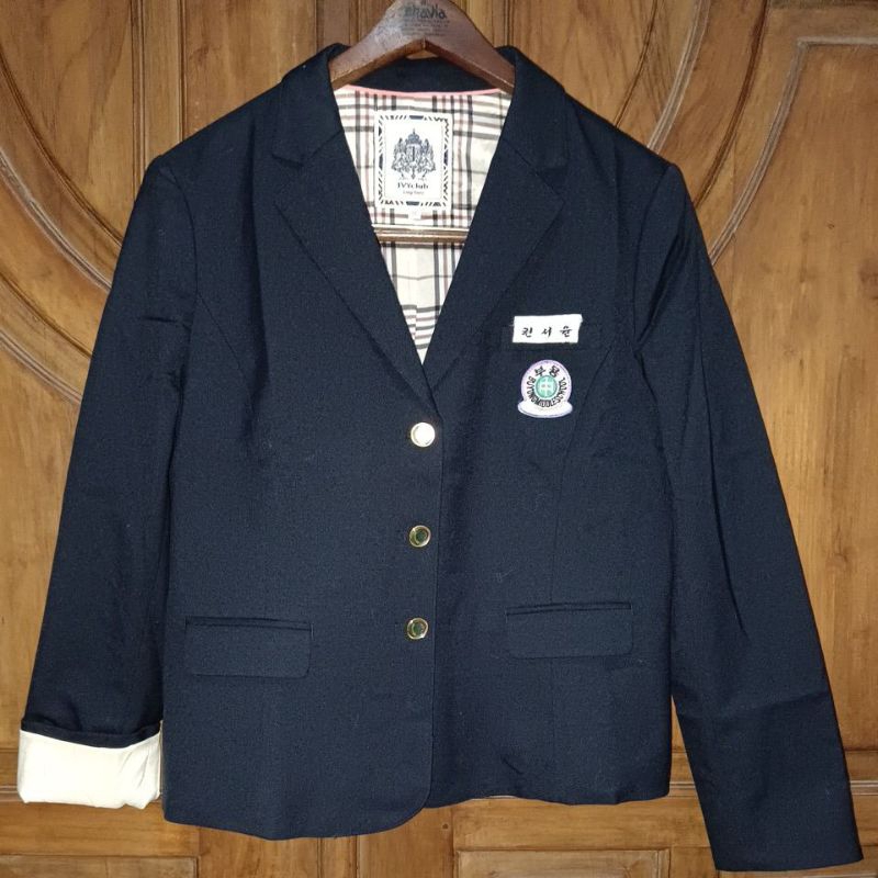 PRELOVED IVY CLUB Blazer Seragam Sekolah Crop Wanita Blue Black 3
