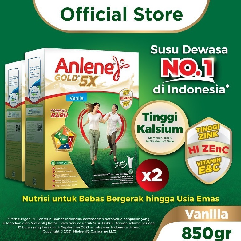 

Terlaris Anlene Gold 5X Susu Bubuk Dewasa Vanila 2 x 85g Nutrisi Tinggi Kalsium Untuk Tulang Sendi dan Otot