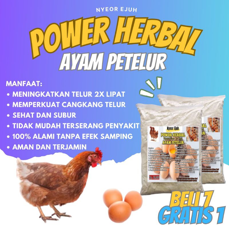 

Jamu Ayam Petelur Vitamin Herbal Nyeor Ejuh 100% Original