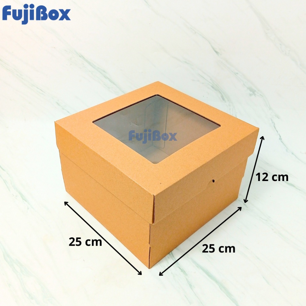 

Terlaris 1 Pcs EFLUTE Kotak Puding Cake Kue Tart Bolu Chiffon Karton Corrugated Box 25 x 25 x 12 cm