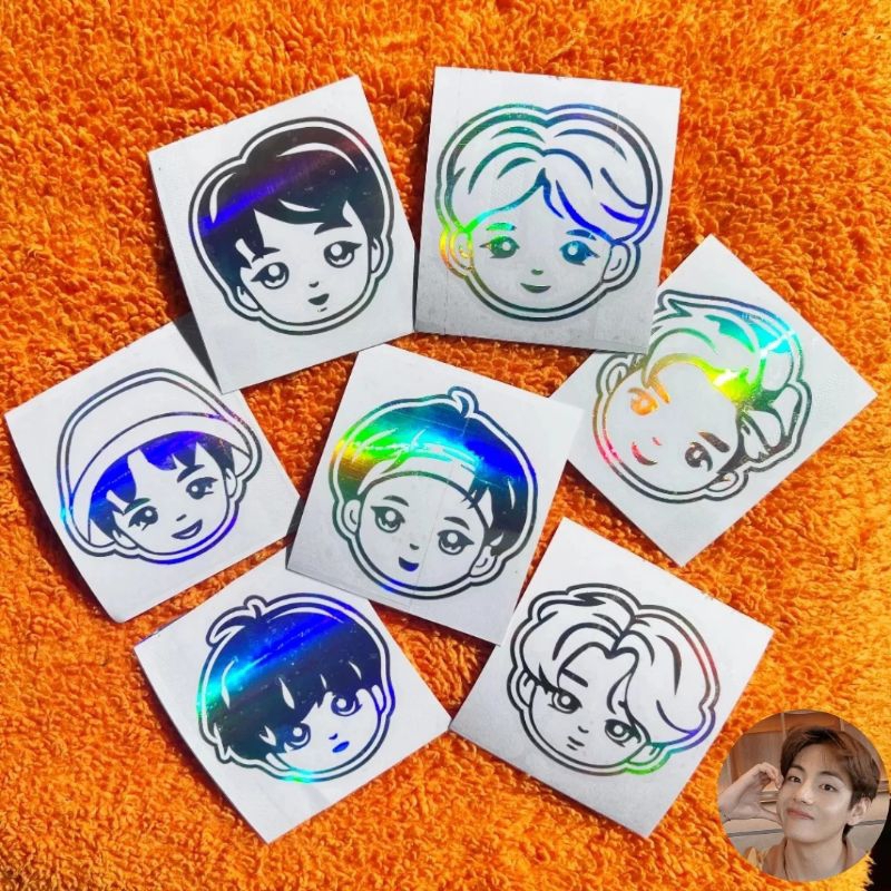 

STIKER BTS CHIBI HOLOGRAM _ TINY TAN