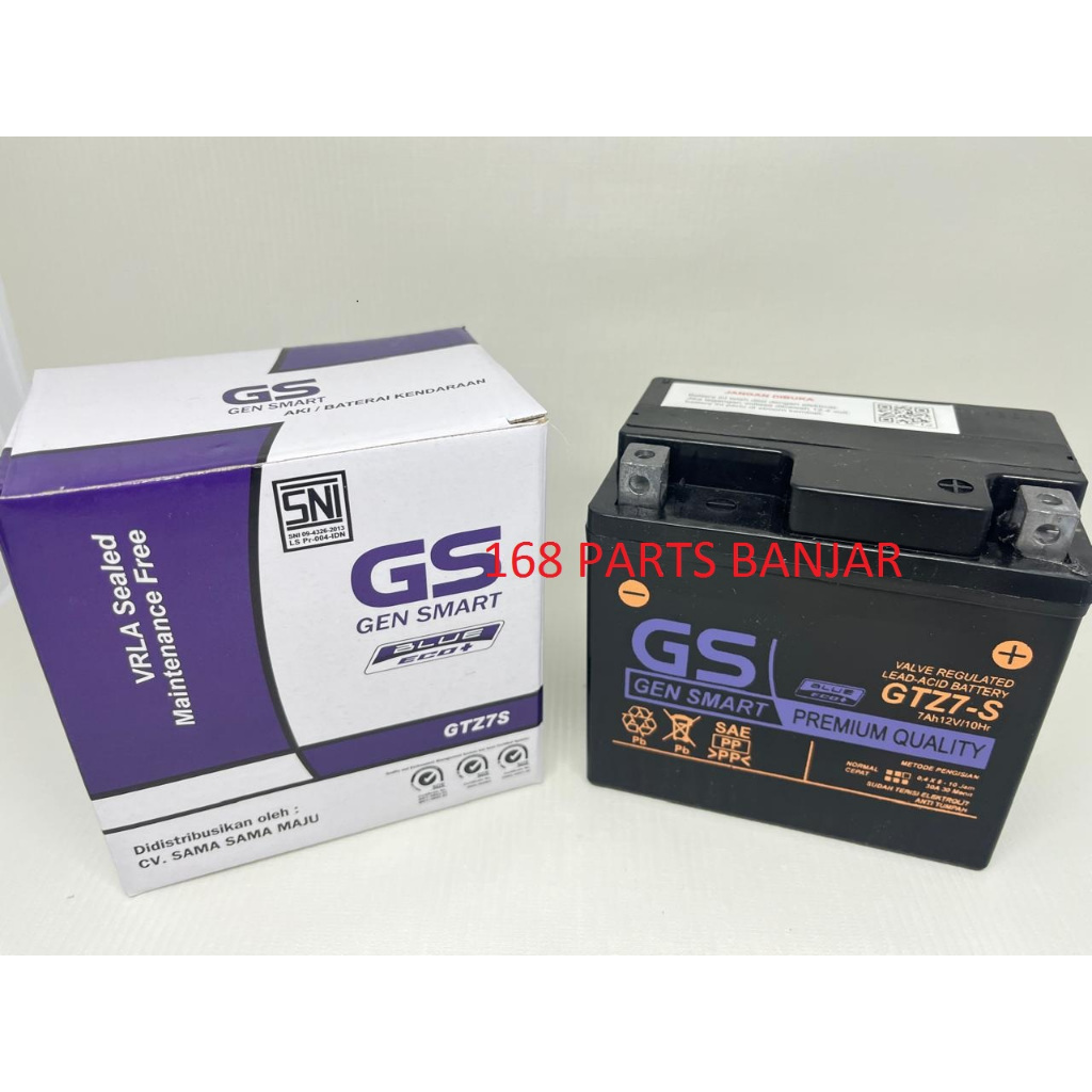 Aki / Motor Kering GTZ 7S / GTZ 6V GS Gen Smart Blue Eco + Honda Satria Fu 150, CBR 150, N Max, Vari