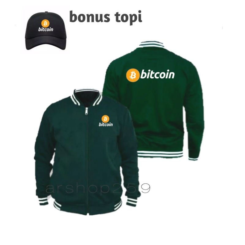jaket varsity Bitcoin + bonus topi