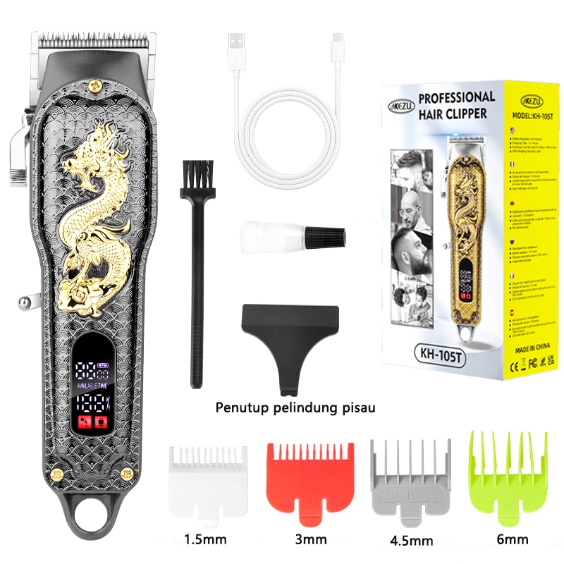 [COD] Alat Potong Rambut Rambut Naga hitam Alat Cukur Rambut Elektrik Hair Clipper Emas Cordless Pro