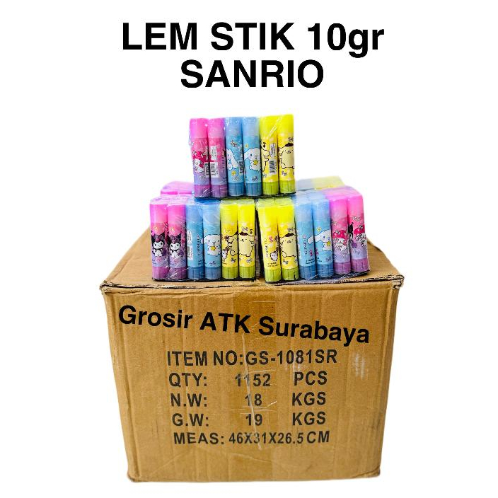 

( GROSIR DAPAT 1152 PCS ) LEM STICK Stik FANCY 10 GR 1081SA Sanrio Cinnamorol Kuromi My Melody Pompompurin