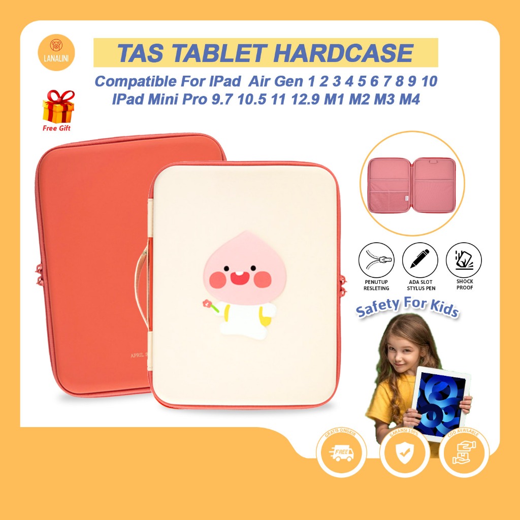 Sleeve Case iPad Mini Air 1 2 3 5 6 7 8 9 10 Pro 11 Gen 4th Sleeves Tas Bag Pouch Sarung Tablet Tab 