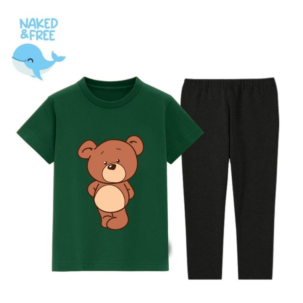Naked & Free Piyama Baju Tidur Bayi Anak Shy Bear Untuk Bahan Katun Combed 30S