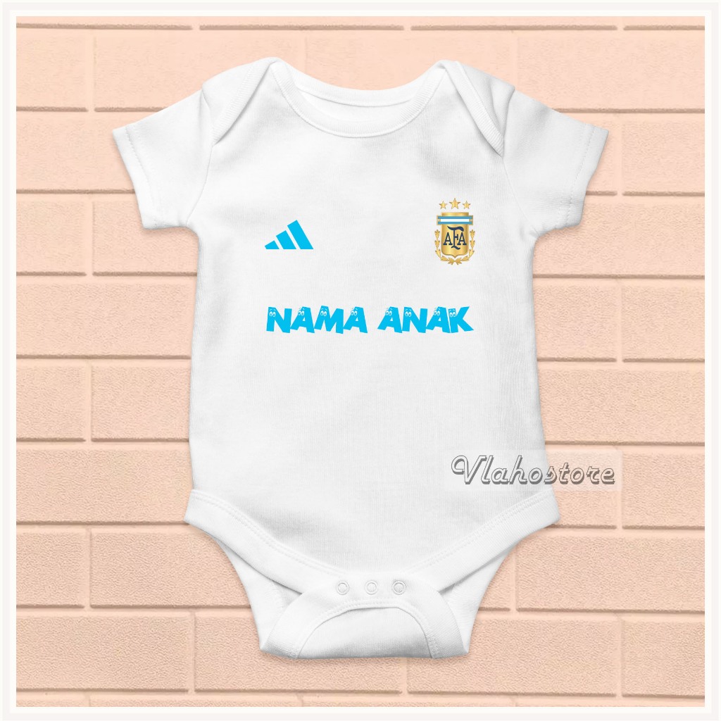 BAJU BABY BAYI JUMPER BOLA NEGARA COPA AMERICA ARGENTINA CUSTOM NAMA 002
