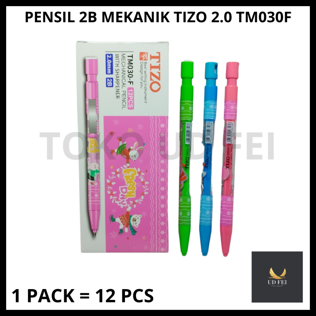 

(1 PACK=12 PCS) Pensil mekanik tizo 2.0/Pensil Mekanik Tizo Fancy/Pensil Mekanik TIZO TMO 030-F