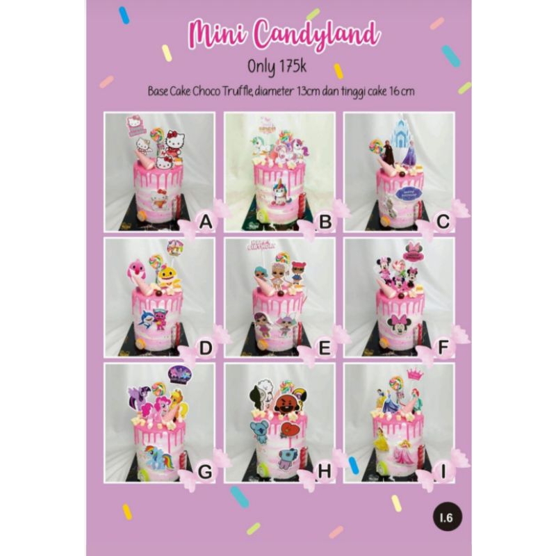 

Mini Candyland Cake / Cake Ulang Tahun Anak / Cake Custom / Cake Karakter