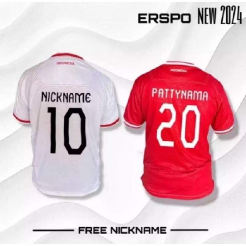 JERSEY BOLA TIMNAS INDONESIA 2024 ERSPO TERBARU FULL PRINTING PREMIUM BAHAN BRAZIL EMBOS LOGO GARUDA