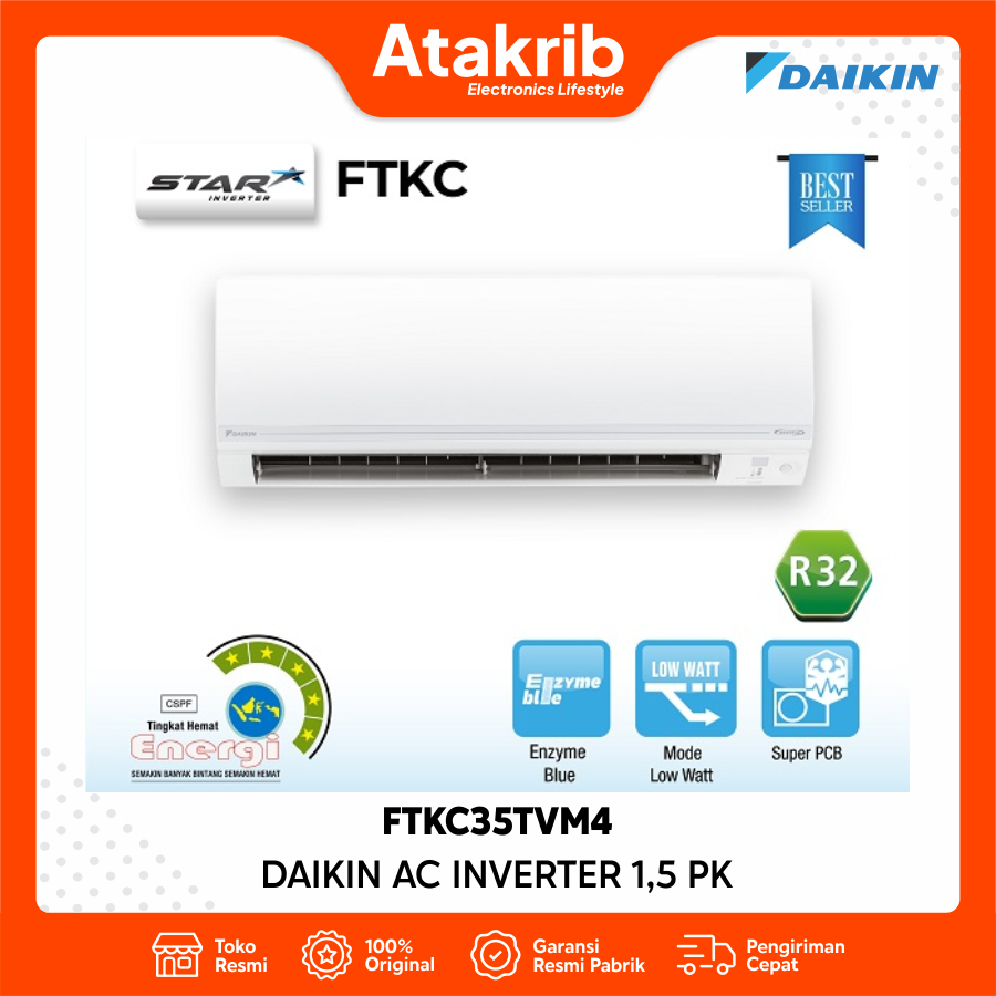 DAIKIN AC INVERTER 1,5 PK FTKC35TVM4