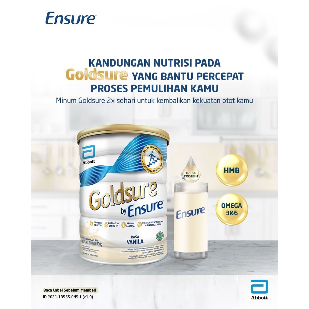 

New // Goldsure By Ensure Vanilla 800Gr - Susu Khusus Untuk Kebutuhan Nutrisi // 100% Original