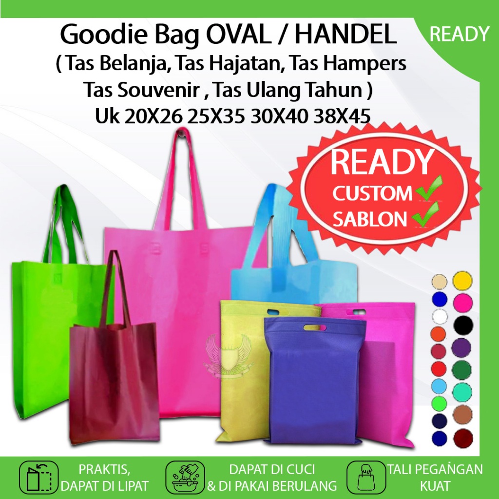 

Goodie Bag Tas Belanja Lipat Souvenir Pernikahan 20X26 25X35 30X40 38X45 Kantong Spunbond Hajatan Ulang Tahun Anak