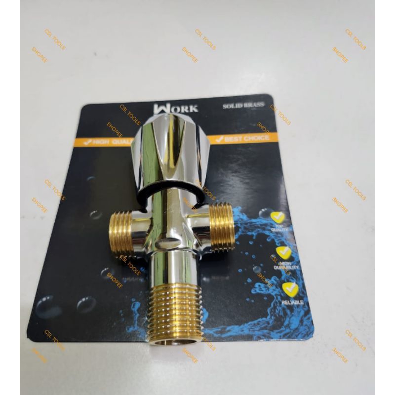 Stop Kran Shower Double Drat Kuningan Doubel Wokman / Kran Shower Double Drat 1/2" Kuningan Workman