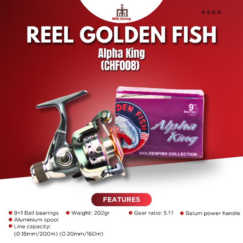 REEL GOLDEN FISH ALPHA KING | Reel Pancing | Reel Spinning | Gulungan Pancing
