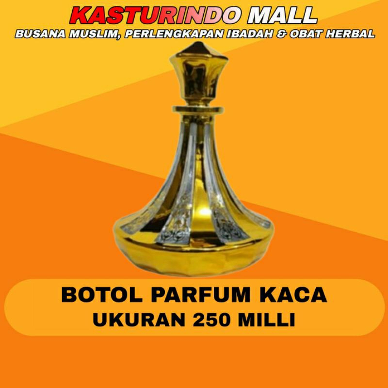 Botol Bibit Parfum Minyak Wangi Arab Gold Mewah Bahan Kaca Isi 250 ML