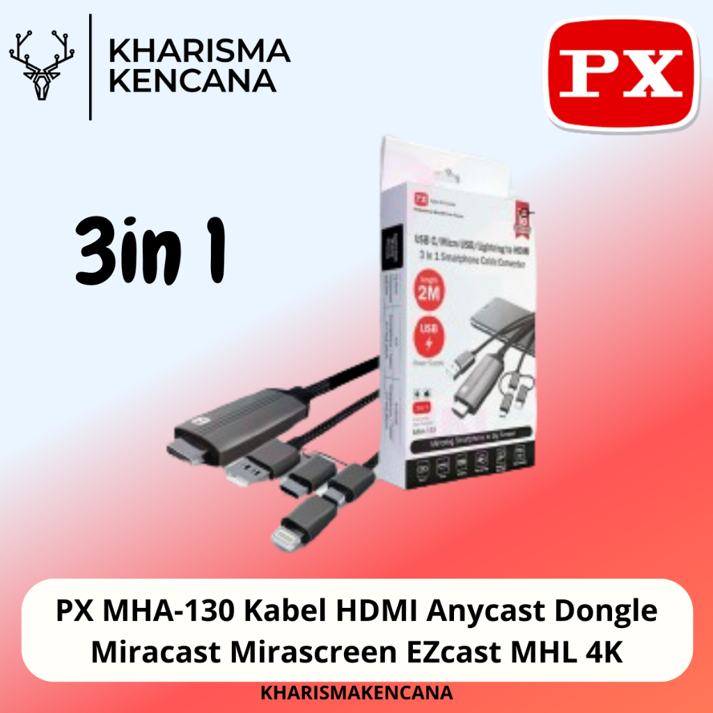 PX MHA-130 Kabel HDMI Anycast Dongle Miracast Mirascreen EZcast MHL 4K