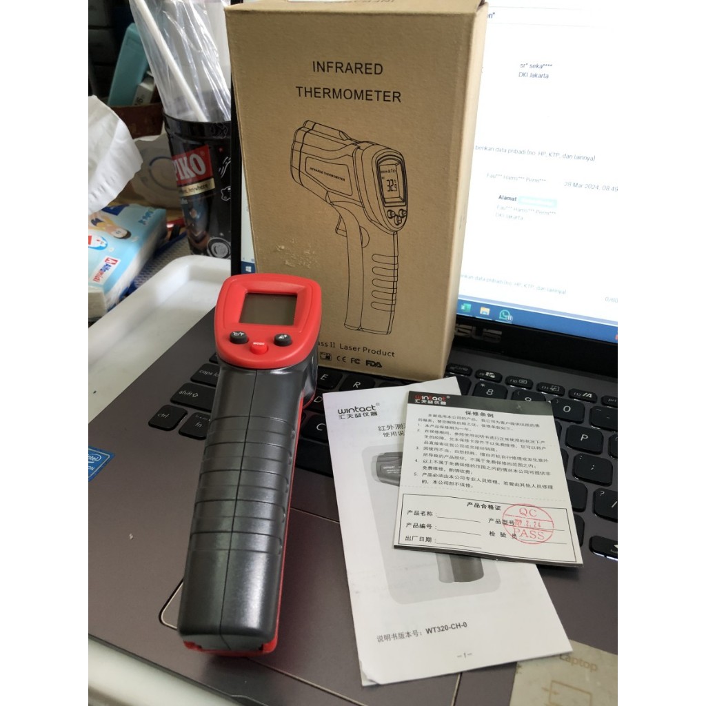 Termometer Infrared Pengukur Suhu Badan Akurat DT Termogun